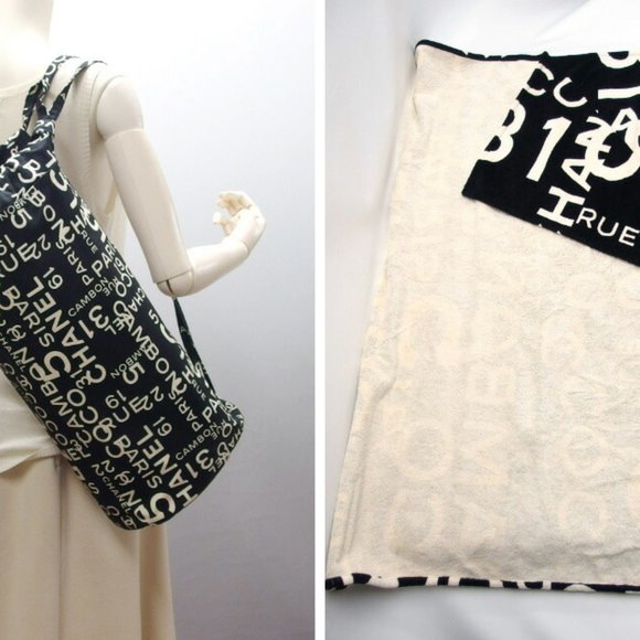 Chanel by Sea Large Blanket and Bag Set, Black - Picture 3 of 11